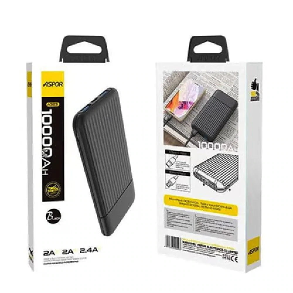 ASPOR A323 Dual USB 10000mAh Power Bank