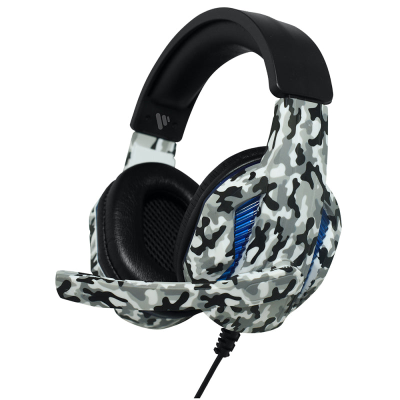 Vybe VYCH01 Camo Wired Gaming Headset with LED Lights - Artic Grey