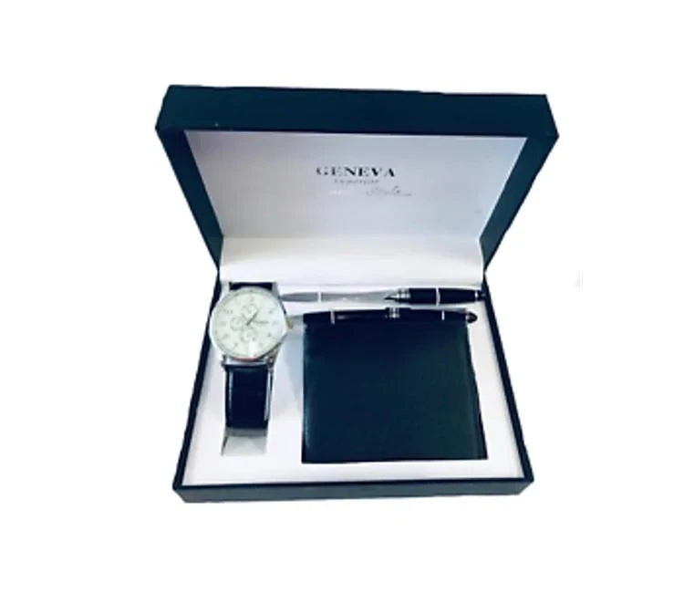 Geneva Mens Watch, Pen, Envelope Opener & Wallet Gift Set