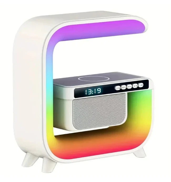 G3 LED Lamp Bluetooth Speaker With Clock Display 15W Wireless Charging