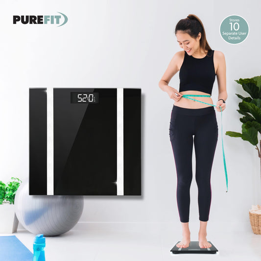PureFit Black Digital Body Fat Scale Square 180kg