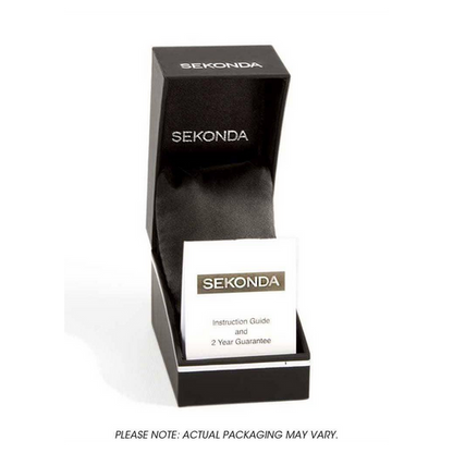 Sekonda Ladies Black Leather Strap Watch 4136