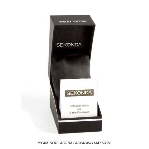 Sekonda Ladies Black Leather Strap Watch 4136