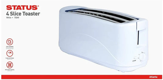 Status Atlanta 4 Slice Kitchen Toaster White
