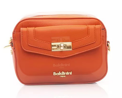 BALDININI TREND Elegant Red Shoulder Bag with Golden Accents