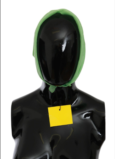 VERSACE Apple Green Linen Square Foulard Head Wrap Scarf