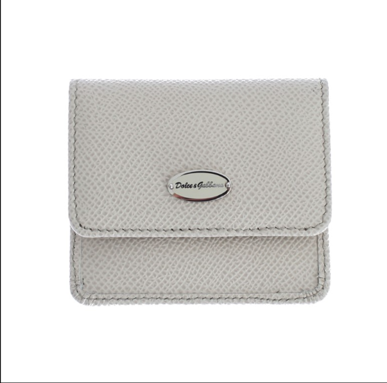 DOLCE & GABBANA White Dauphine Leather Case Wallet