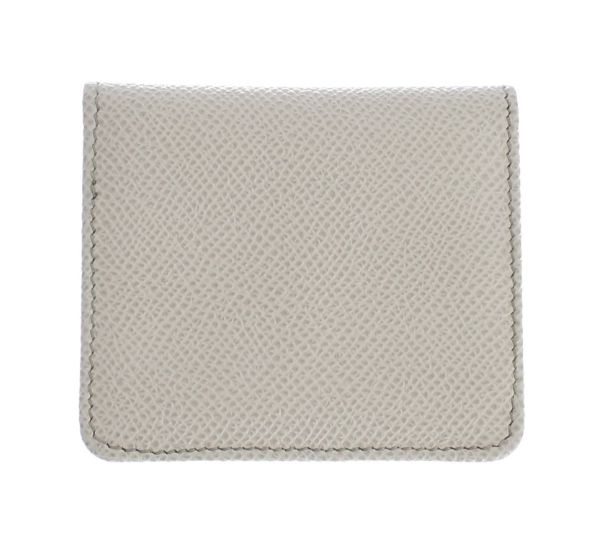 DOLCE & GABBANA White Dauphine Leather Case Wallet