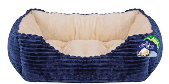 Sweet Dreams Ribbed Blue Pet Bed Large