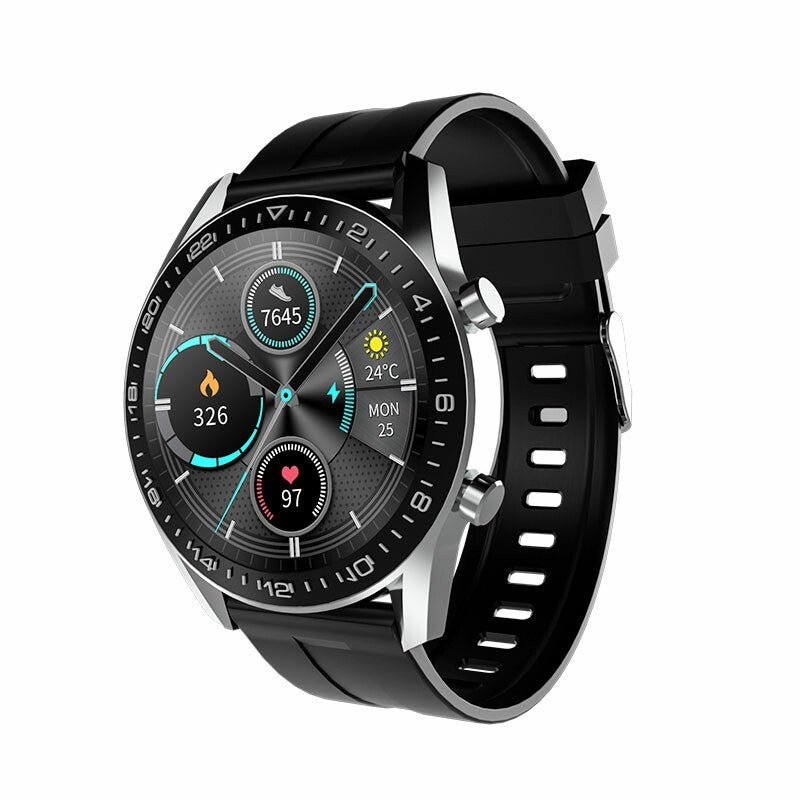 i12 Round Bluetooth IP67 Call Smart Watch Fitness Tracker Health Check - Silver