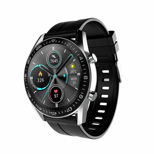 i12 Round Bluetooth IP67 Call Smart Watch Fitness Tracker Health Check - Silver