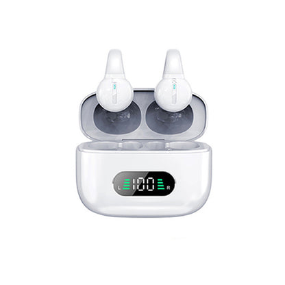 S30 Bluetooth Wireless Earbuds Ear Clip Bone Conduction Headphones Sport Headset - White