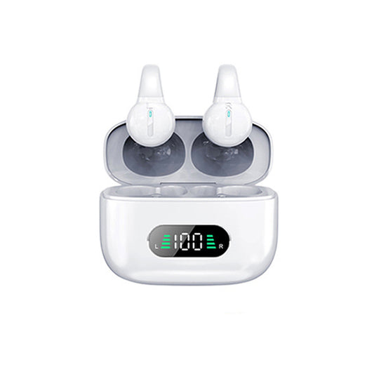 S30 Bluetooth Wireless Earbuds Ear Clip Bone Conduction Headphones Sport Headset - White