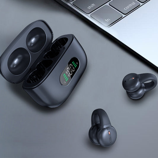 S30 Bluetooth Wireless Earbuds Ear Clip Bone Conduction Headphones Sport Headset - Black