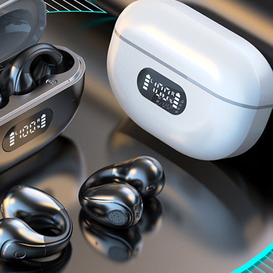 S30 Bluetooth Wireless Earbuds Ear Clip Bone Conduction Headphones Sport Headset - Black