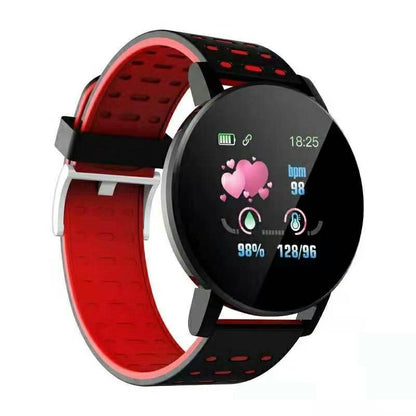 119plus Bluetooth Smart Watch Heart Rate Tracker Fitness Smartwatch - Red