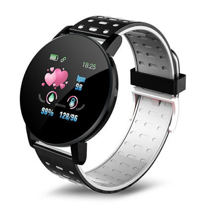 119plus Bluetooth Smart Watch Heart Rate Tracker Fitness Smartwatch - Black