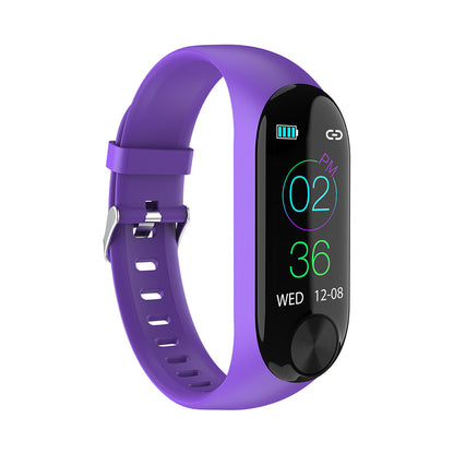 Y10 Sport Waterproof Smart Bracelet Blood Pressure Heart Rate Measurement Fitness Tracker Pedometer - Purple