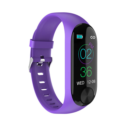 Y10 Sport Waterproof Smart Bracelet Blood Pressure Heart Rate Measurement Fitness Tracker Pedometer - Purple