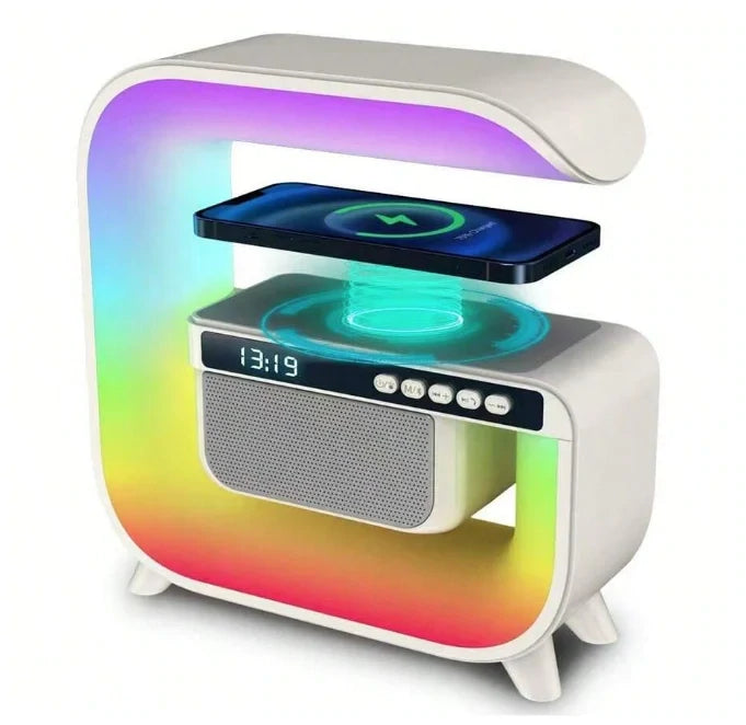 G3 LED Lamp Bluetooth Speaker With Clock Display 15W Wireless Charging