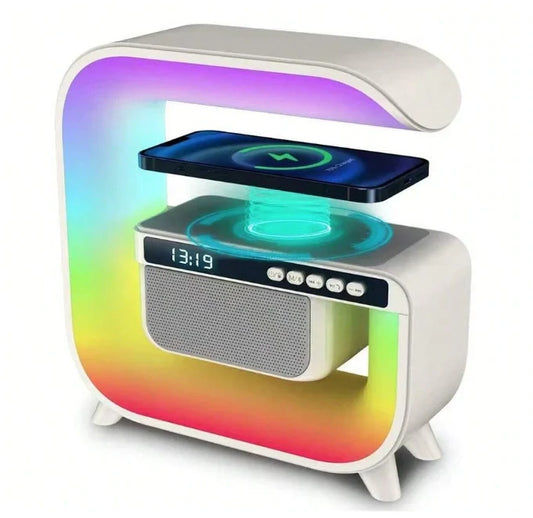 G3 LED Lamp Bluetooth Speaker With Clock Display 15W Wireless Charging