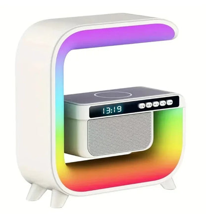 G3 LED Lamp Bluetooth Speaker With Clock Display 15W Wireless Charging
