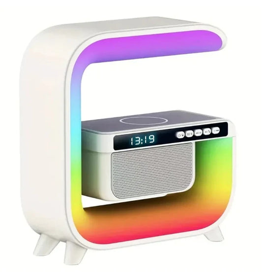 G3 LED Lamp Bluetooth Speaker With Clock Display 15W Wireless Charging
