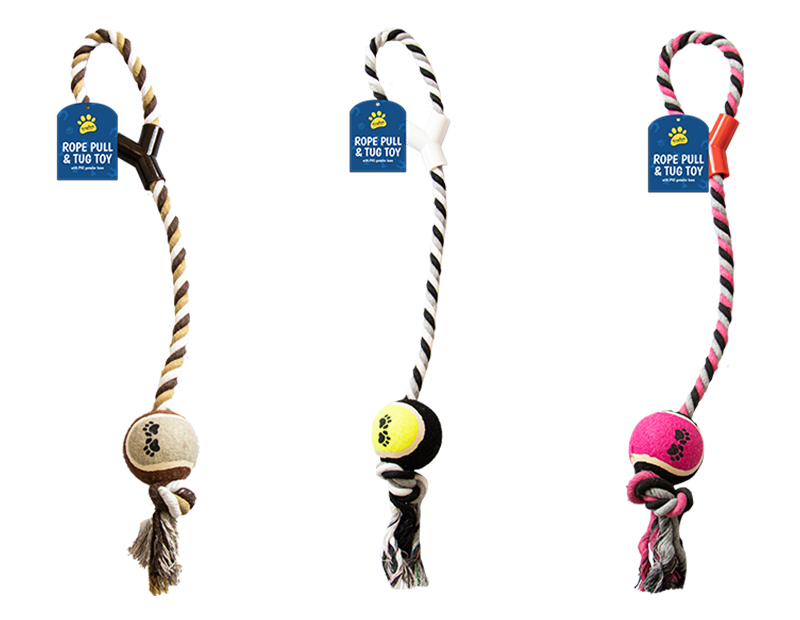 Rope Dog Tugger Toy With Ball
