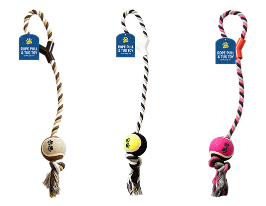 Rope Dog Tugger Toy With Ball
