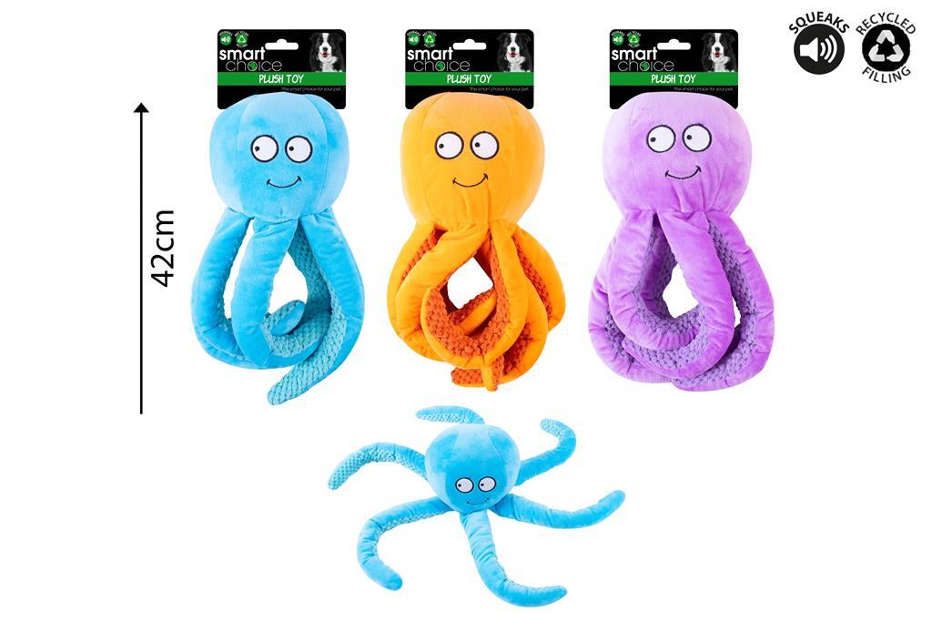 Smart Choice Plush Octopus Dog Toy