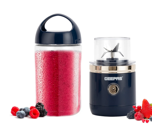 Geepas Rechargeable Portable Blender Black 420ml