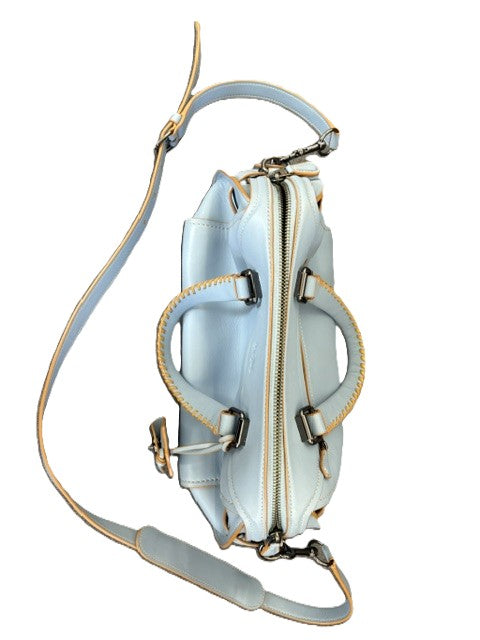 Coach MEDIUM 37212 Ace Cornflower Blue Leather Satchel W/Whipstitch Detail