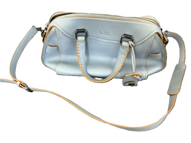 Coach MEDIUM 37212 Ace Cornflower Blue Leather Satchel W/Whipstitch Detail
