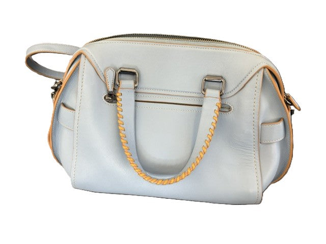 Coach MEDIUM 37212 Ace Cornflower Blue Leather Satchel W/Whipstitch Detail