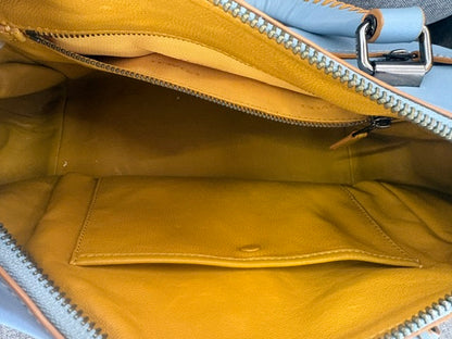 Coach MEDIUM 37212 Ace Cornflower Blue Leather Satchel W/Whipstitch Detail