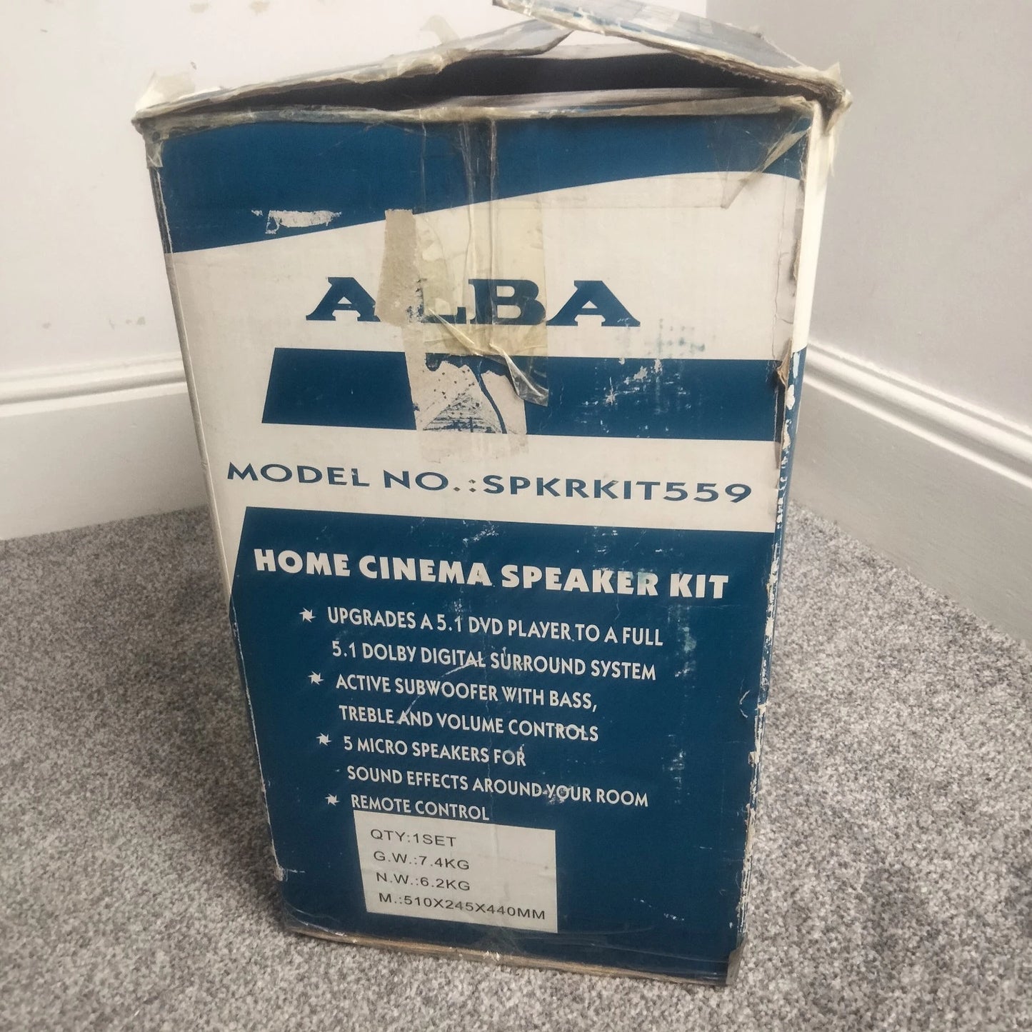 Alba Home Cinema Speaker Kit Subwoofer Surround Sound System