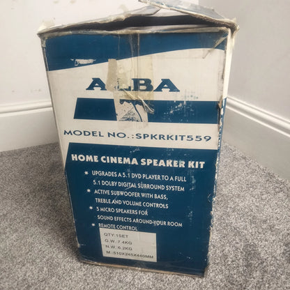 Alba Home Cinema Speaker Kit Subwoofer Surround Sound System